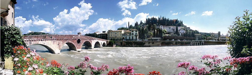 Veneto, Verona, Panoramica su Ponte Pietra